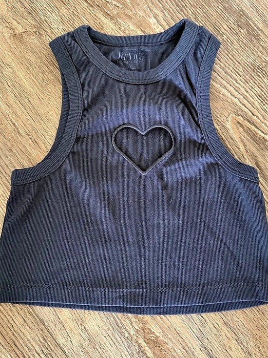 REVICE Other - ReVice Ribbed Heart Cutout Tank Top in Black